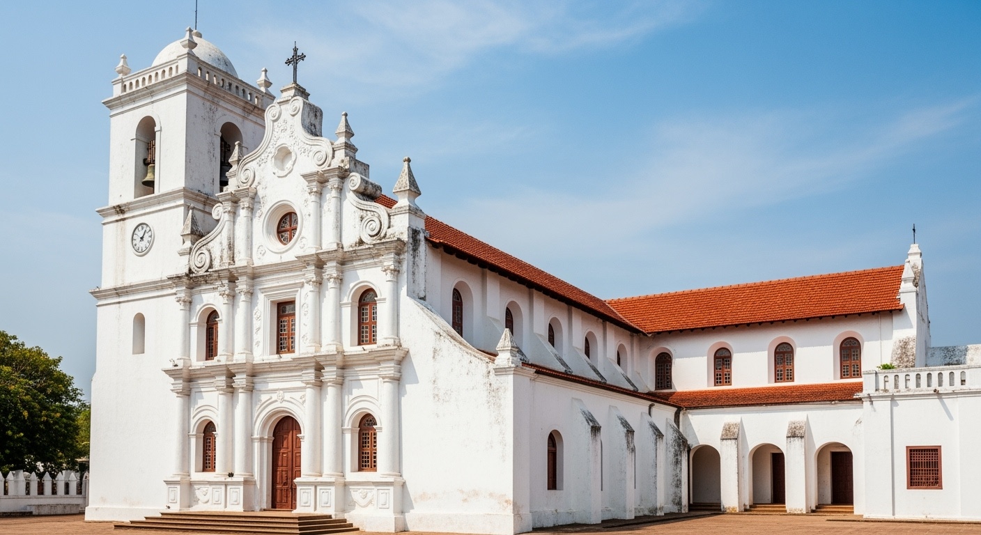 Beautiful Portuguese colonial church showcasing Diu's religious heritage